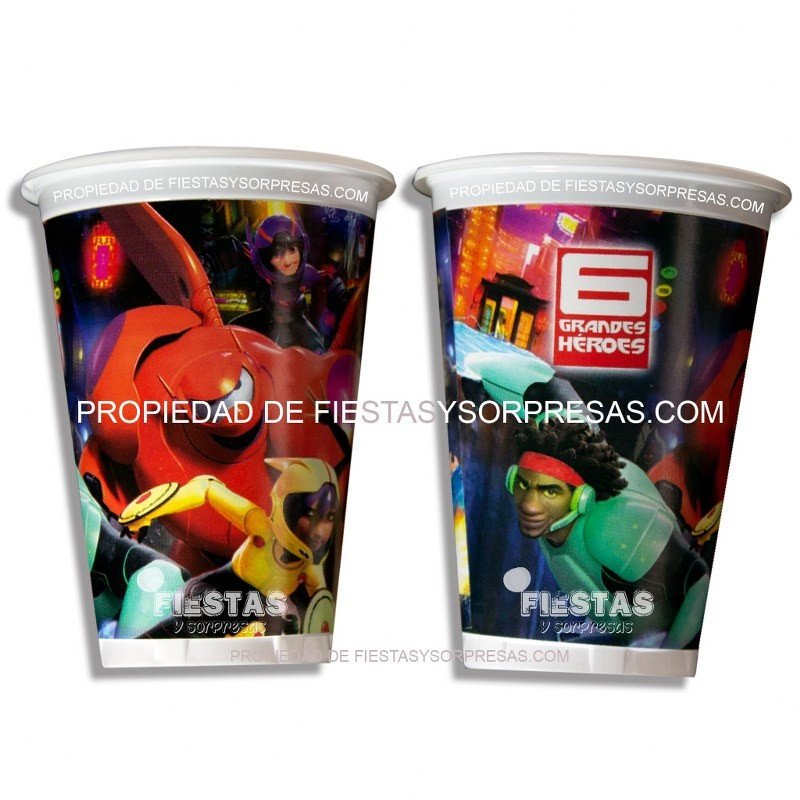 Vasos 6 Grandes Heroes 7oz Paquete X 20