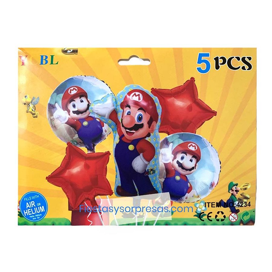 BOUQUET DE GLOBOS MARIO BROS