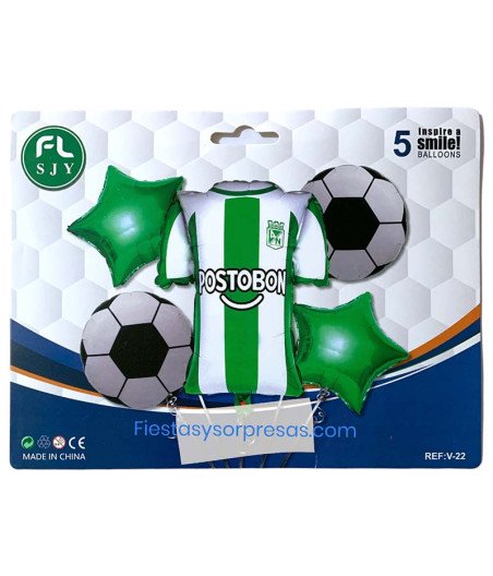 BOUQUET DE GLOBOS ATLÉTICO NACIONAL
