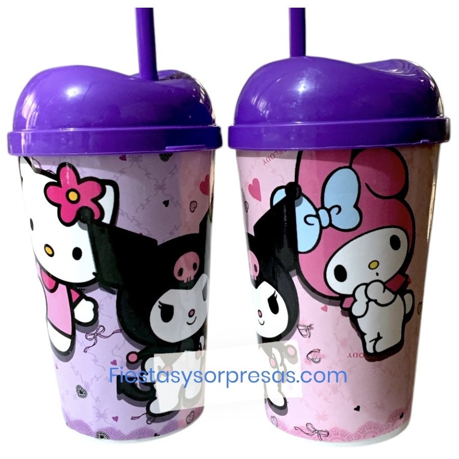 Vasopitillos Kuromi, My Melody, Hello Kitty.