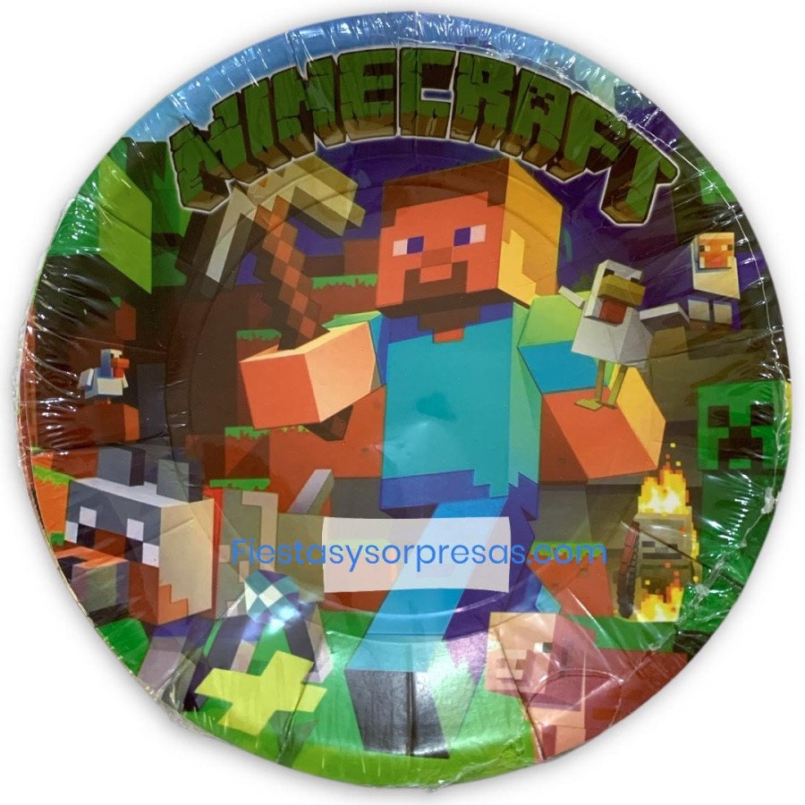 Plato para torta de Minecraft. Plato para torta de Minecraft.