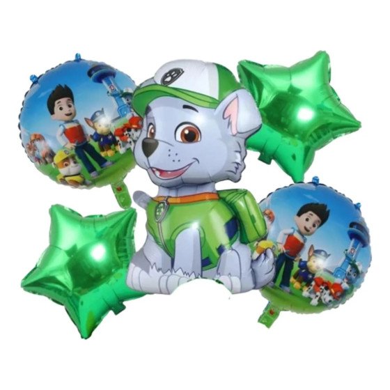 Globos metalizados de Rocky, Paw Patrol, Patrulla canina.