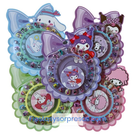 Set de uñas de Kuromi, My Melody, cinnamon roll sanrio