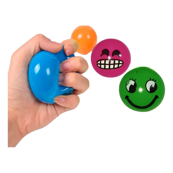 Pelota pegajosa de caritas de colores