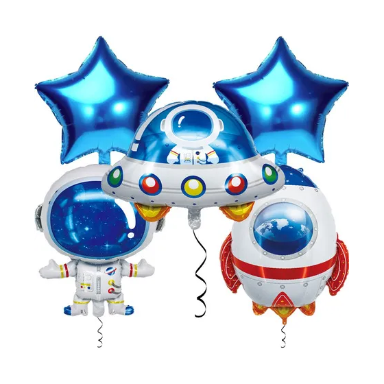 Globos metalizados de nave y cohete
