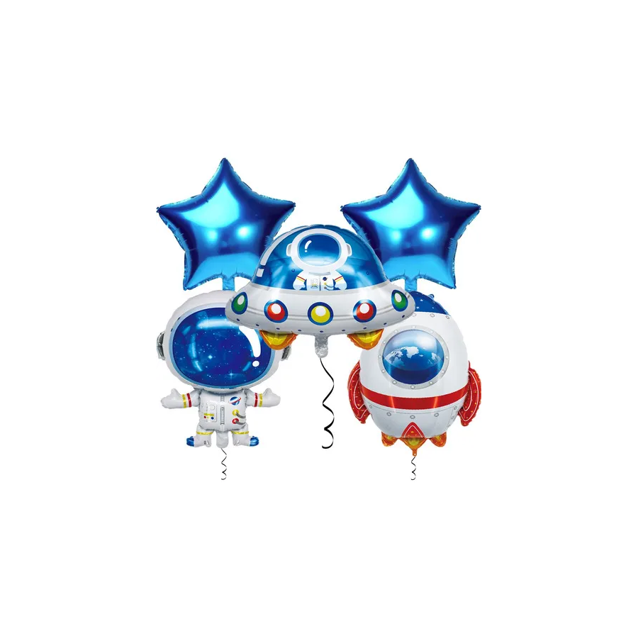 Globos metalizados de nave y cohete