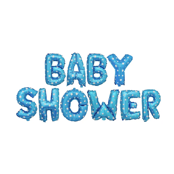 Letrero en globos baby shower azul