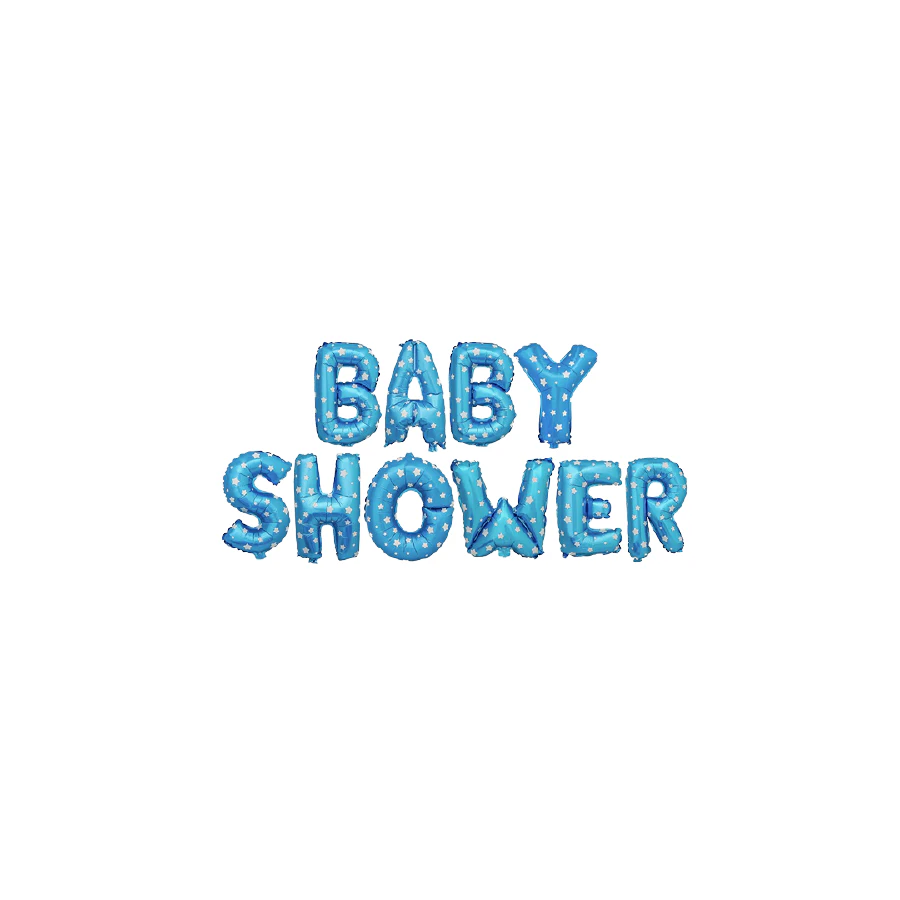 Letrero en globos baby shower azul Letrero en globos baby shower azul