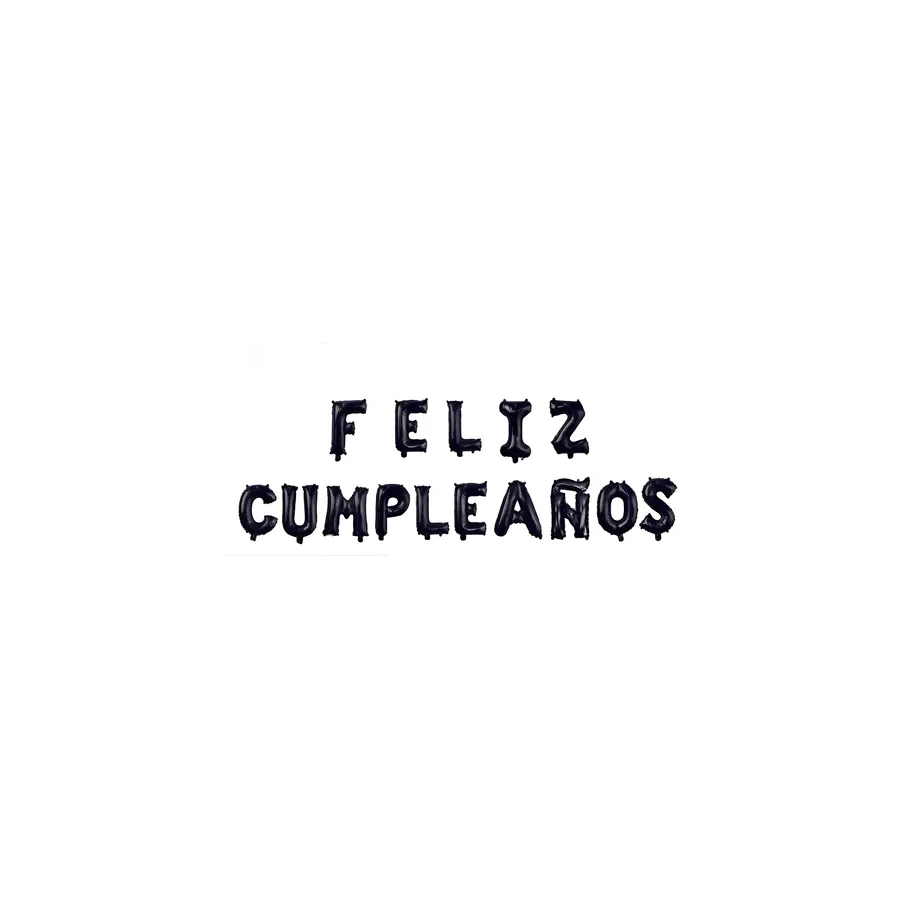 Letrero en globos "feliz cumpleaños" - negro Letrero en globos "feliz cumpleaños" - negro