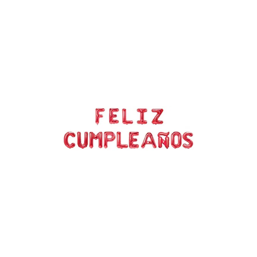 Letrero en globos "feliz cumpleaños" - rojo Letrero en globos "feliz cumpleaños" - rojo