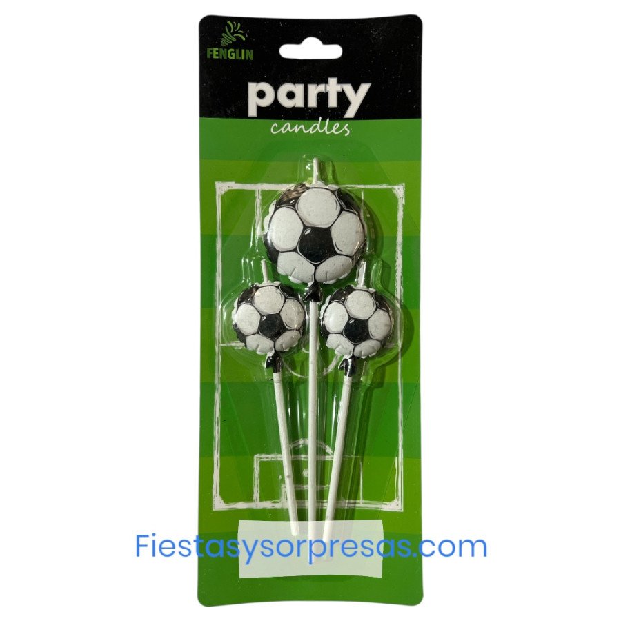 Velitas de cumpleaños en forma de balón de fútbol Velitas de cumpleaños en forma de balón de fútbol