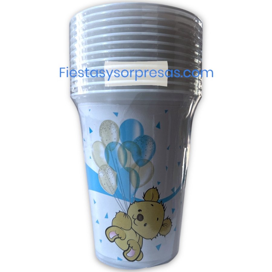 Vasos baby shower azul. Osito. Vasos baby shower azul. Osito.