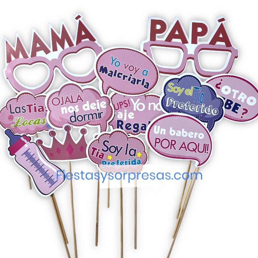 Kit de habladores rosado para Baby Shower Kit de habladores rosado para Baby Shower
