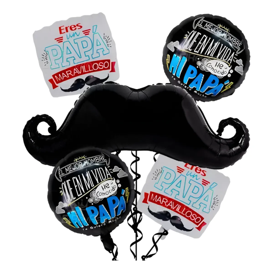 Globos metalizados del día de padre, Mostacho