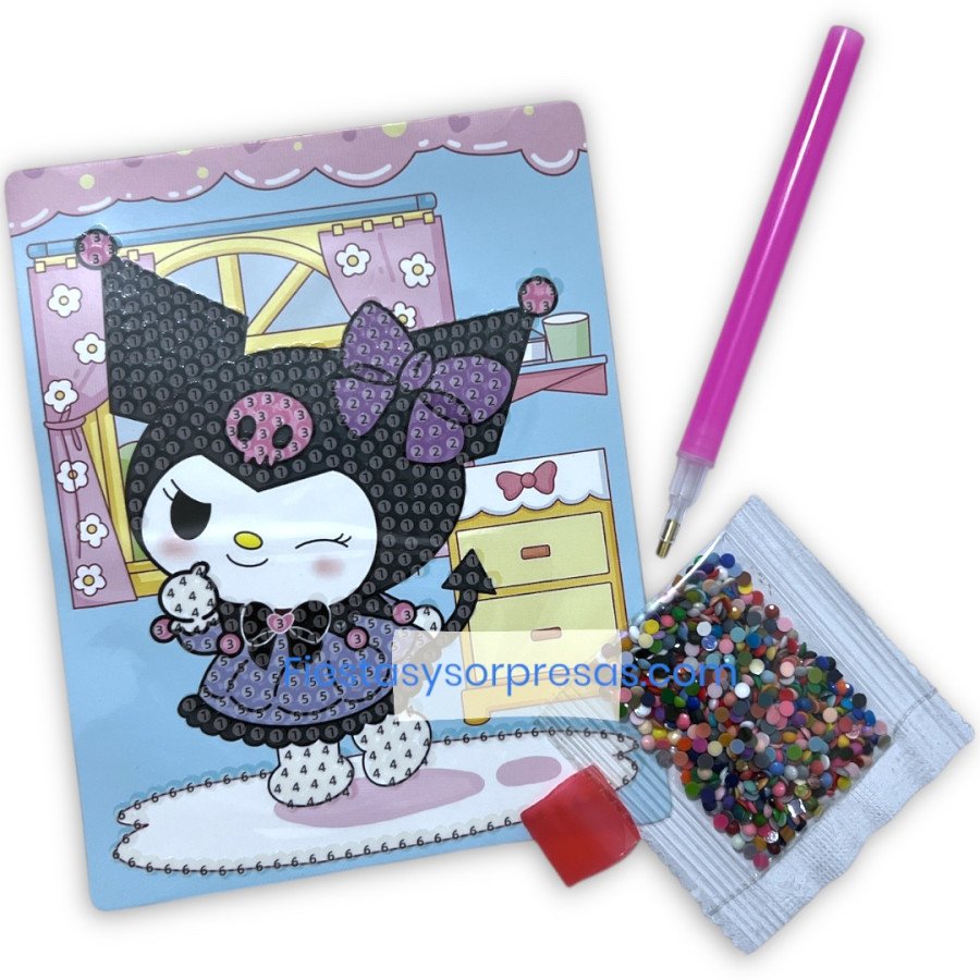 Cuadro diamantes Kuromi