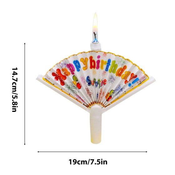 VELA DE CUMPLEAÑOS ABANICO...
