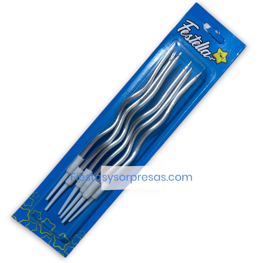 Velitas en forma de espiral plateadas