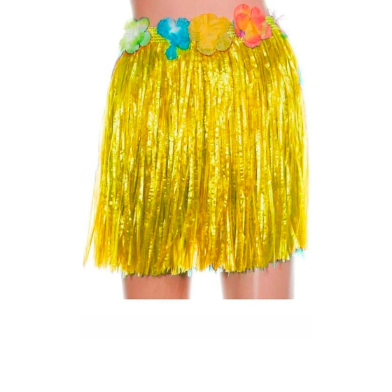 Falda hawaiana amarilla