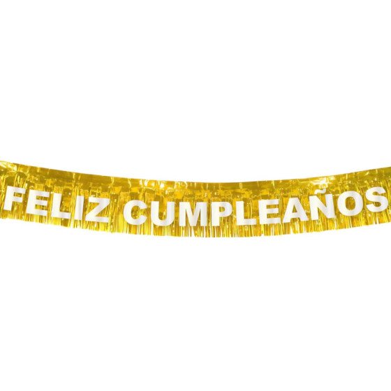 Letrero flecos Feliz cumpleaños