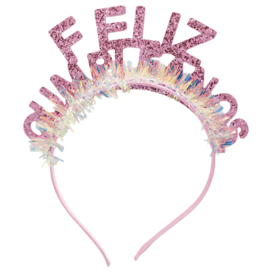 Diadema de Feliz Cumpleaños oro rosa