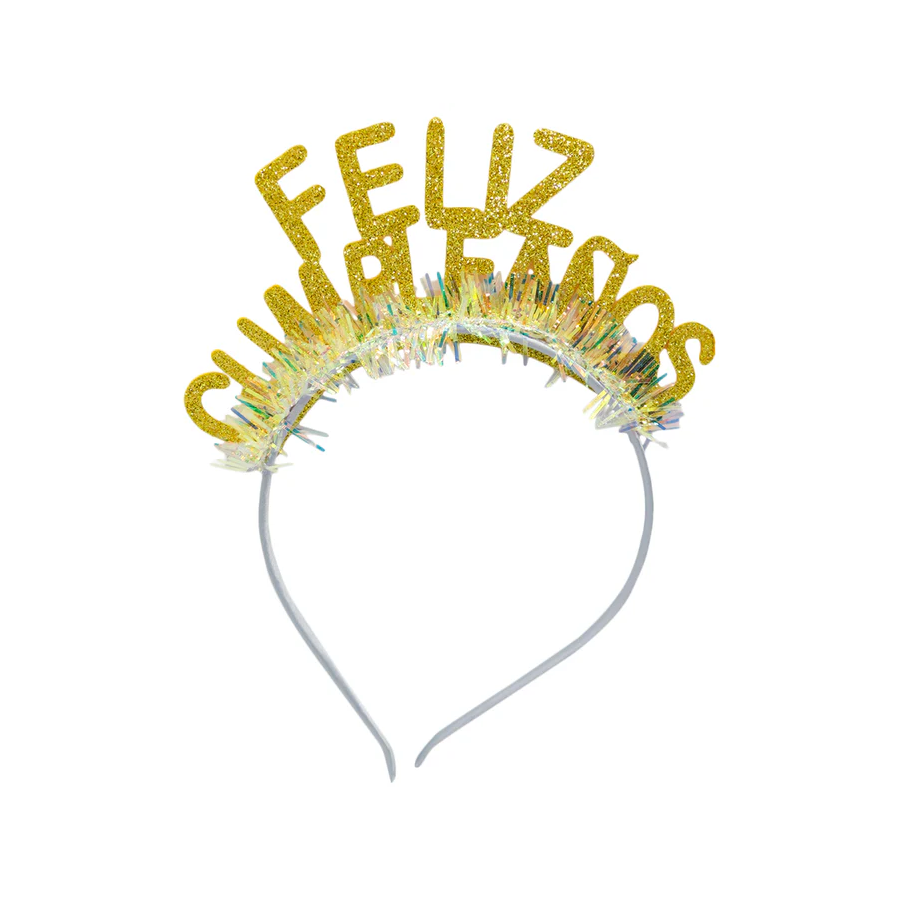 Diadema de Feliz Cumpleaños dorado Diadema de Feliz Cumpleaños dorado