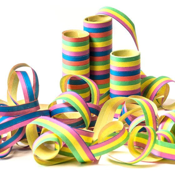 Serpentinas de papel de colores