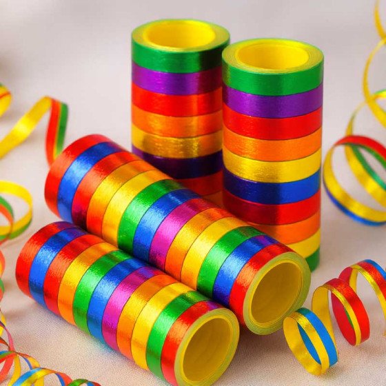 Serpentinas de papel de colores