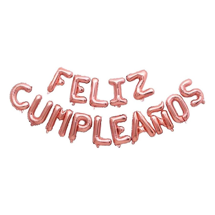 Letrero de globos Feliz Cumpleaños oro rosa Letrero de globos Feliz Cumpleaños oro rosa