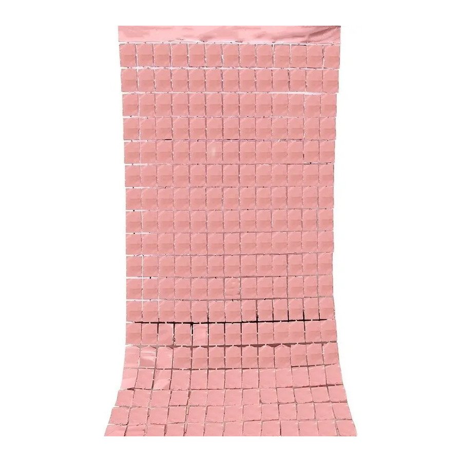 Cortina Metalizada Oro Rosa Cuadros Para Decoración | Fiestas y Sorpresas