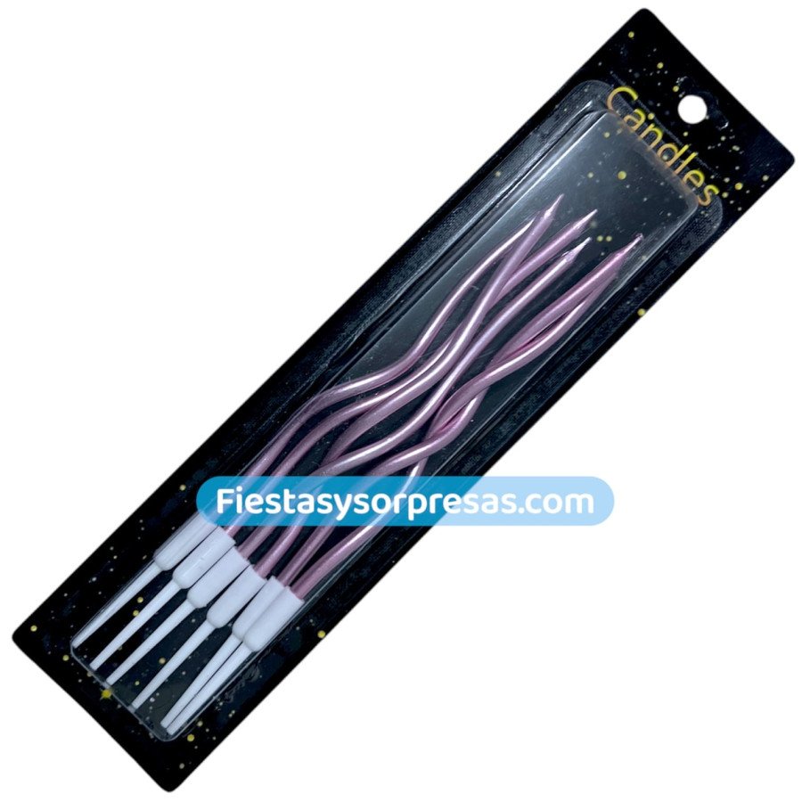 Velitas en forma de espiral oro rosa