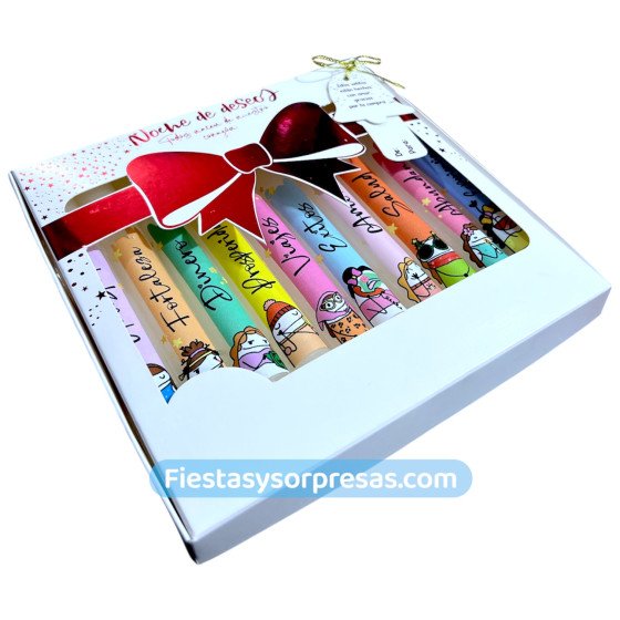 Caja de velitas navideñas, motivo Flork