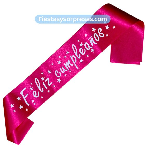 Cinta Feliz cumpleaños en tela
