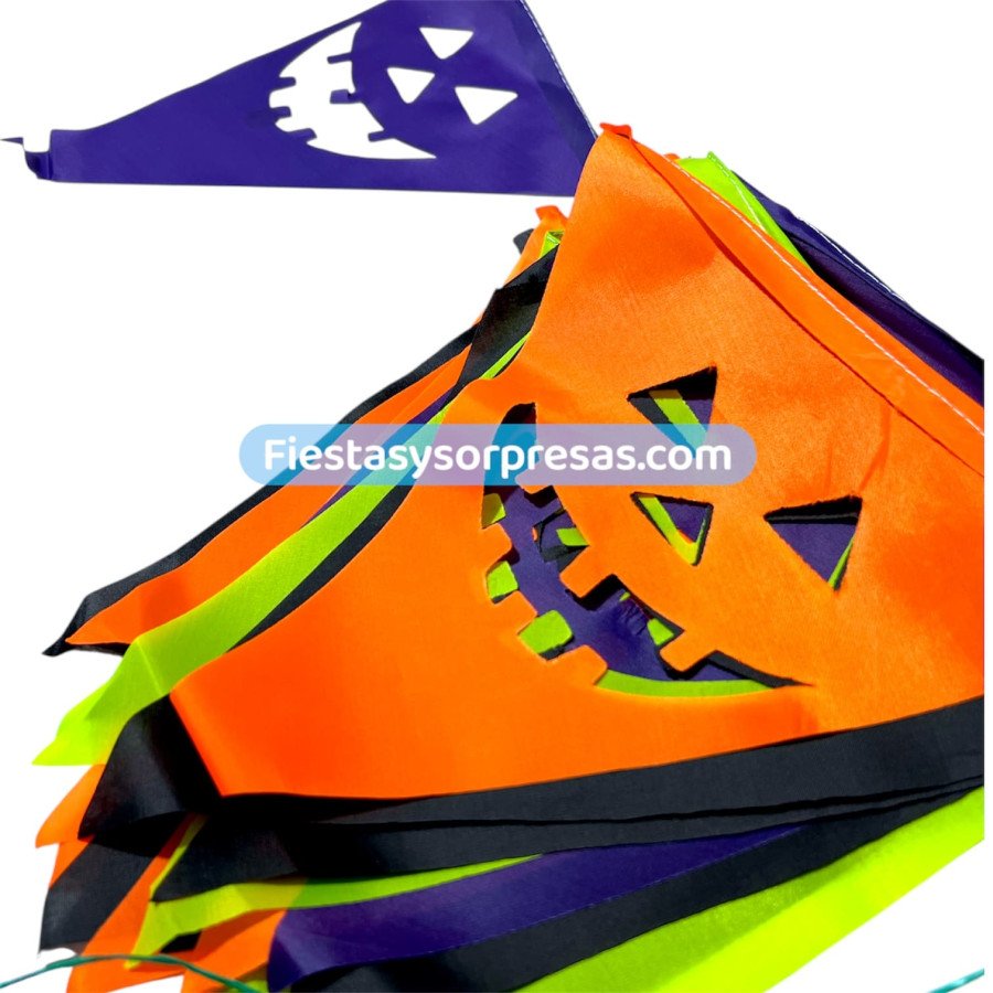 Banderines Halloween en tela, calabazas