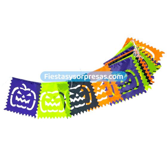 Banderines en tela Halloween, calabazas