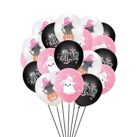 Globos impresos para Halloween Fantasma gato calabaza