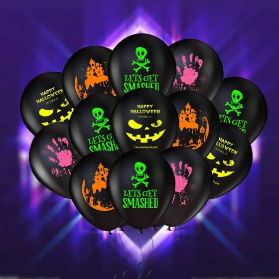 Globos impresos Halloween neón