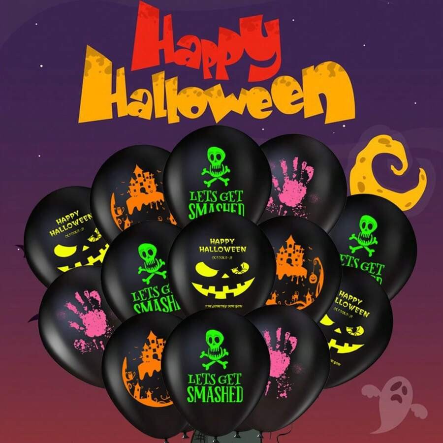 Globos impresos Halloween neón