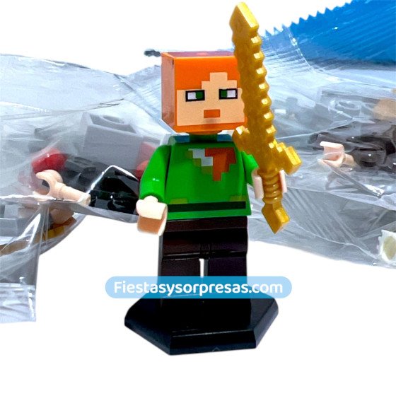Figura de Minecraft tipo Lego