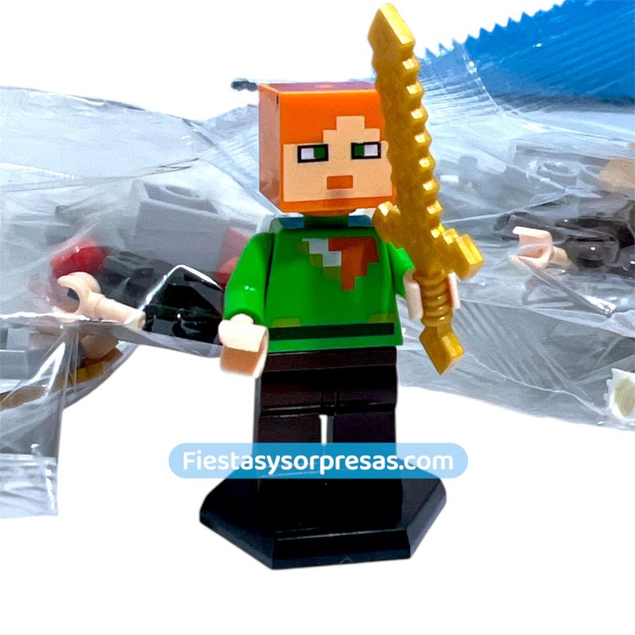 Figura de Minecraft tipo Lego