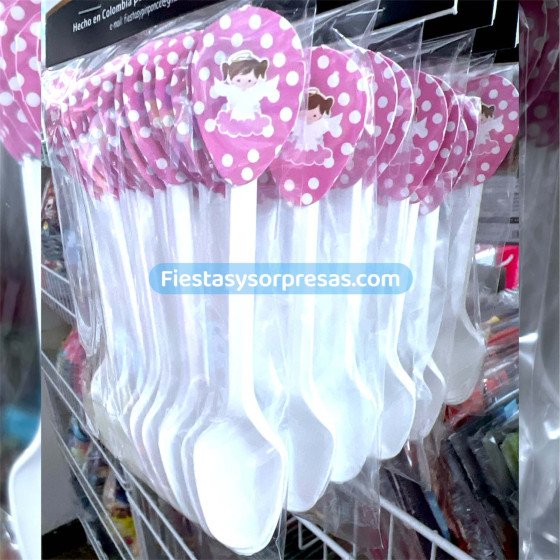 Cubiertos para bautizo de niña