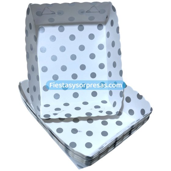 Plato Puntos Plateados Paquete X 13 | Fiestas y Sorpresas