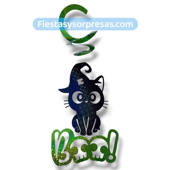 Móvil Halloween holográfico gato