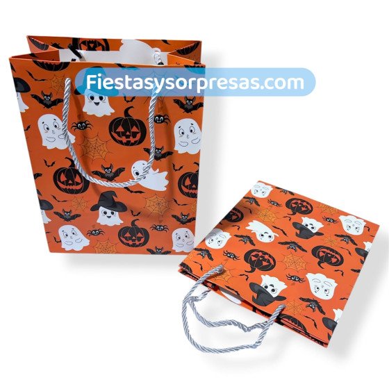 Bolsas parar sorpresas Halloween en cartón color naranja
