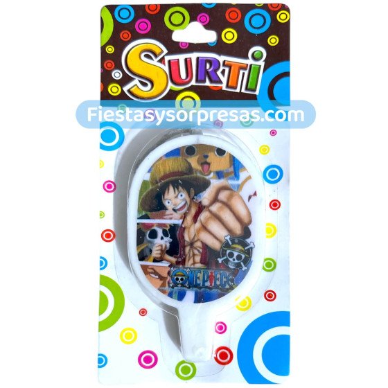 Vela De Cumpleanos One Piece Unidad - Fiestas y Sorpresas