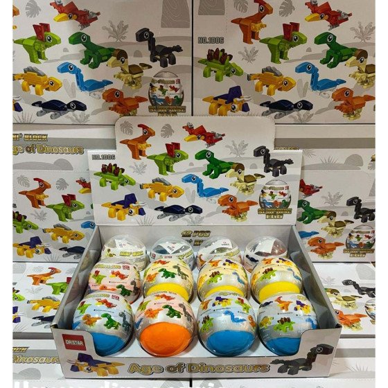 Huevo Dinosaurio Armable - Caja x 12  - Fiestas y Sorpresas