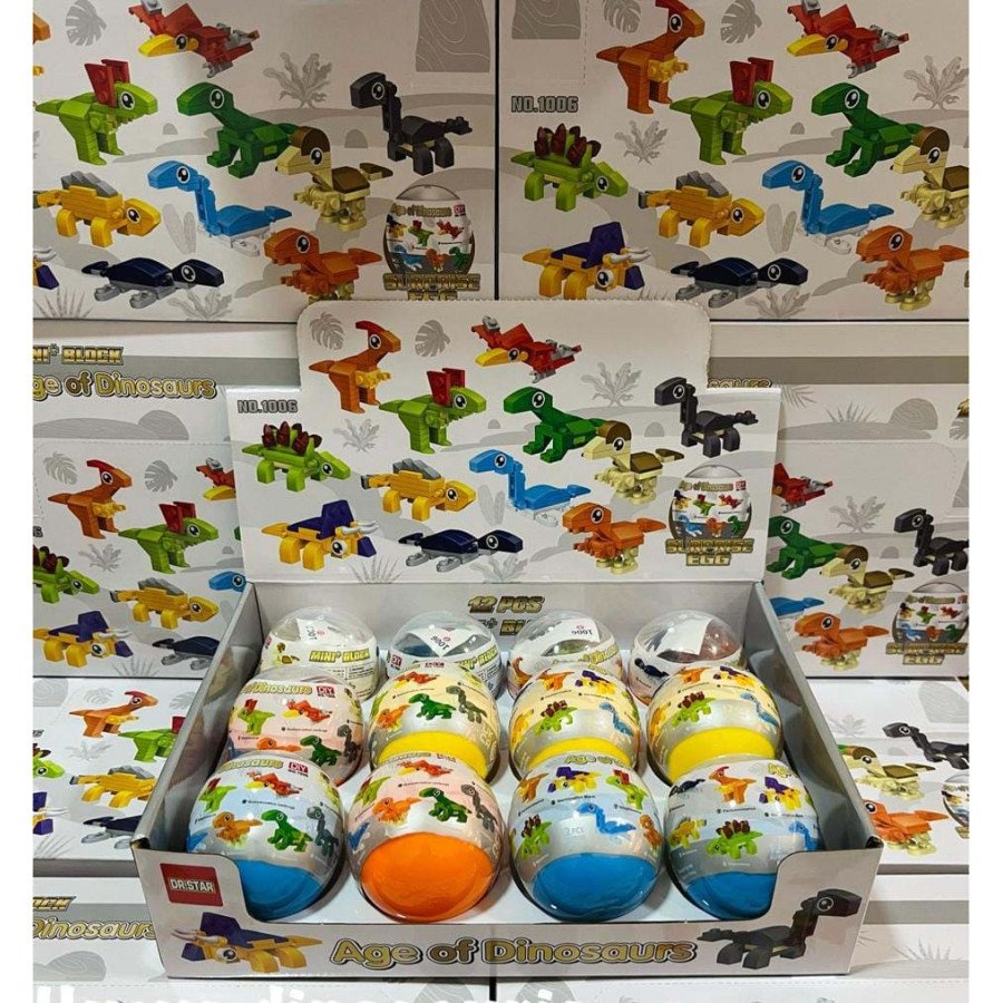 Huevo Dinosaurio Armable - Caja x 12  - Fiestas y Sorpresas