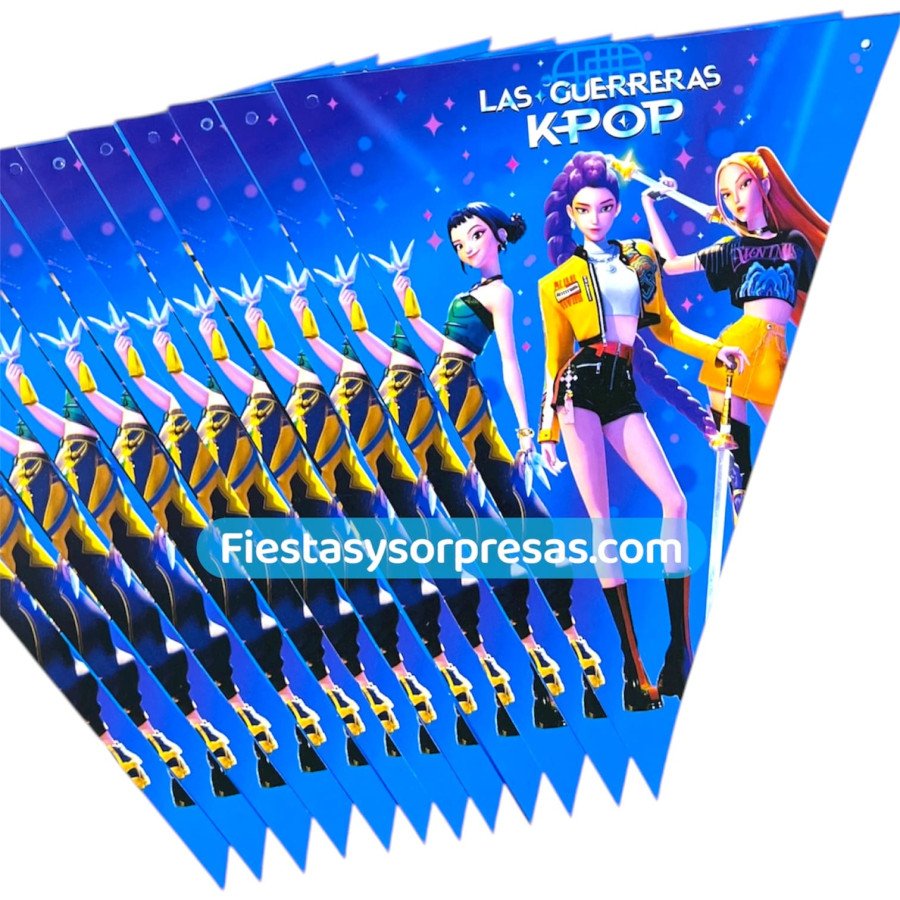 Banderines Las Guerreras K-Pop | Fiestas y Sorpresas