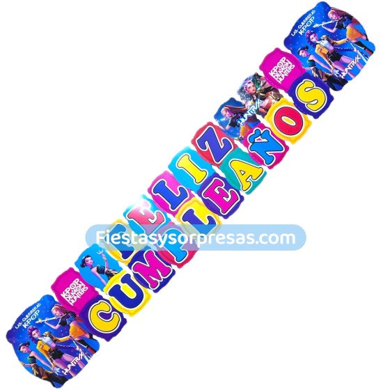 Letrero de Cumpleaños Las Guerreras K-Pop - Fiestas y Sorpresas