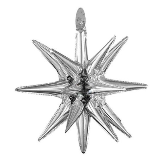 Estrella Explosiva Plateada Globo Metalizado - Fiestas y Sorpresas