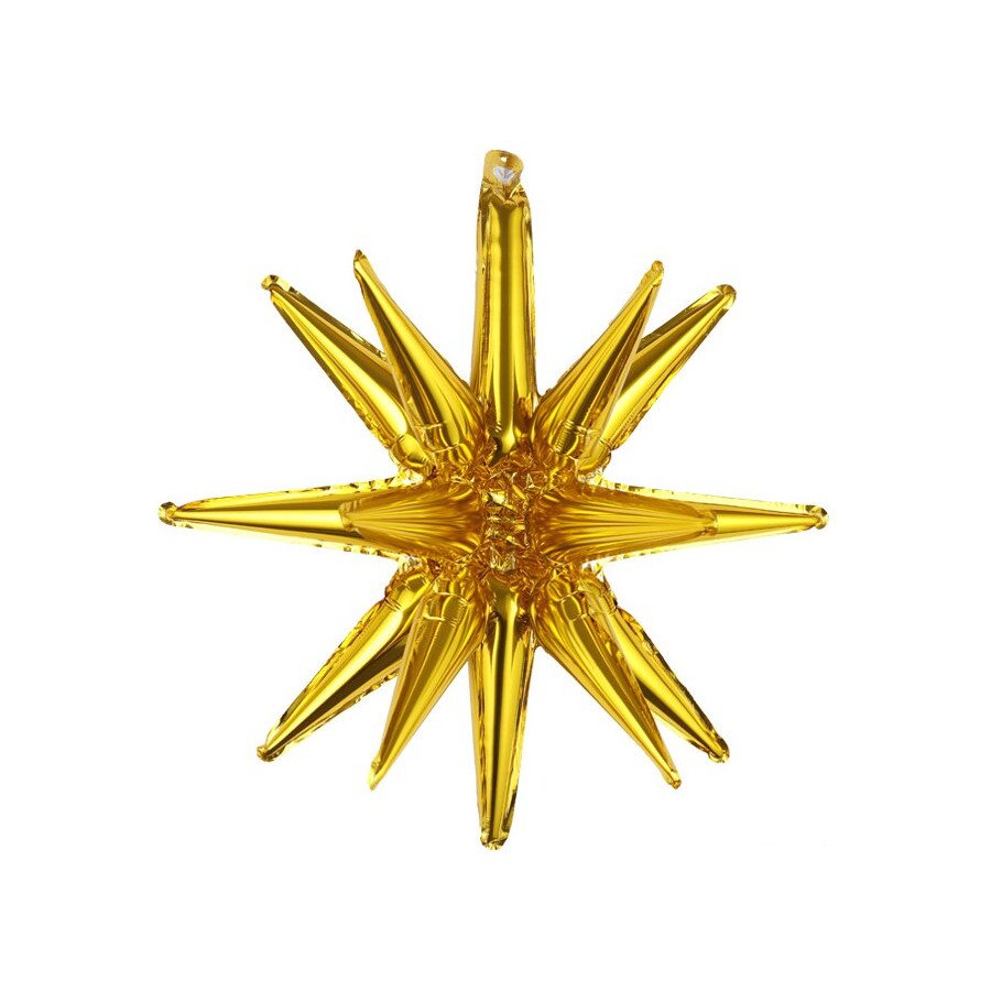 Estrella Explosiva Dorada Globo Metalizado - Fiestas y Sorpresas